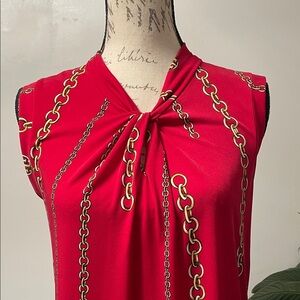Tommy Hilfiger Red Chain Print Blouse